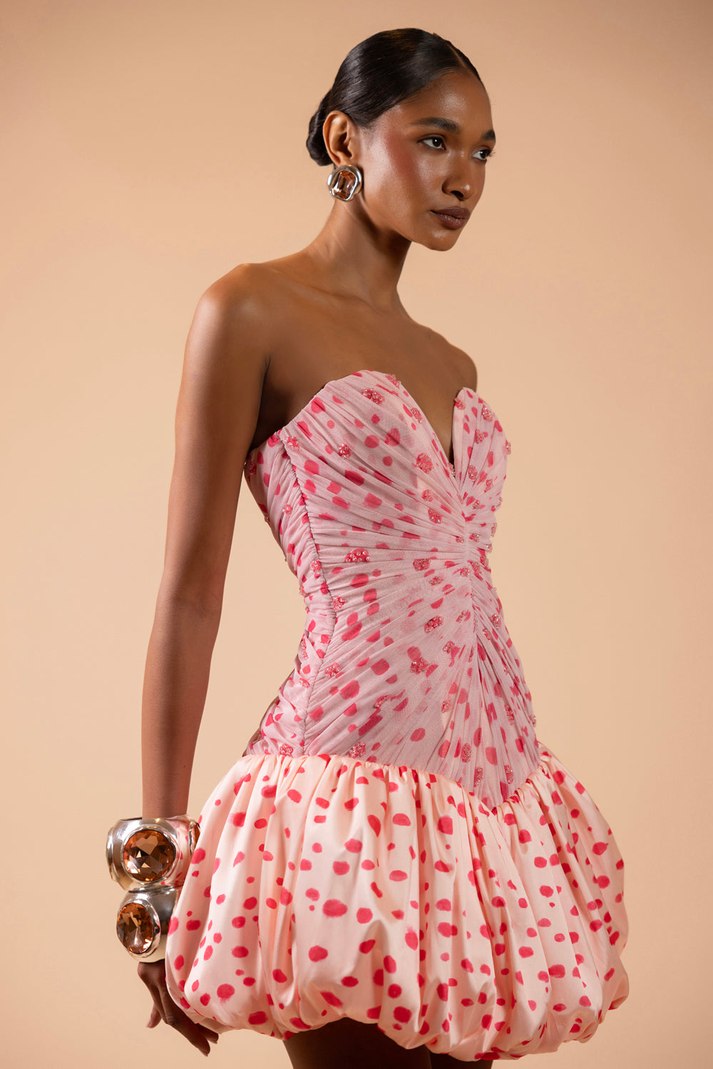 DOTS EMBROIDERED MINI DRESS (RUNWAY)