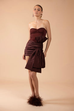 TAFFETA TARSILA BOW MINI DRESS (RUNWAY)