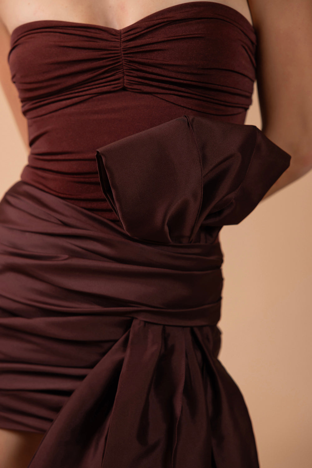 TAFFETA TARSILA BOW MINI DRESS (RUNWAY)