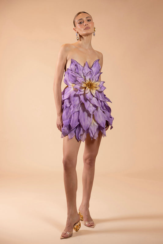 TULLE PINA FLOWER MINI DRESS (RUNWAY)
