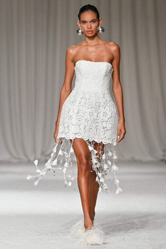 GAL EMBROIDERY FRINGE MINI DRESS (RUNWAY)