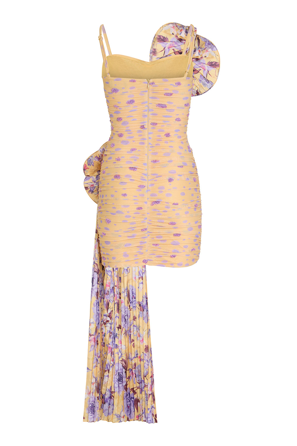 PEONY DOTS DRAPED MINI DRESS (RUNWAY)