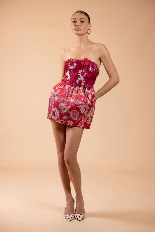 PEONY DOTS MINI DRESS (RUNWAY)