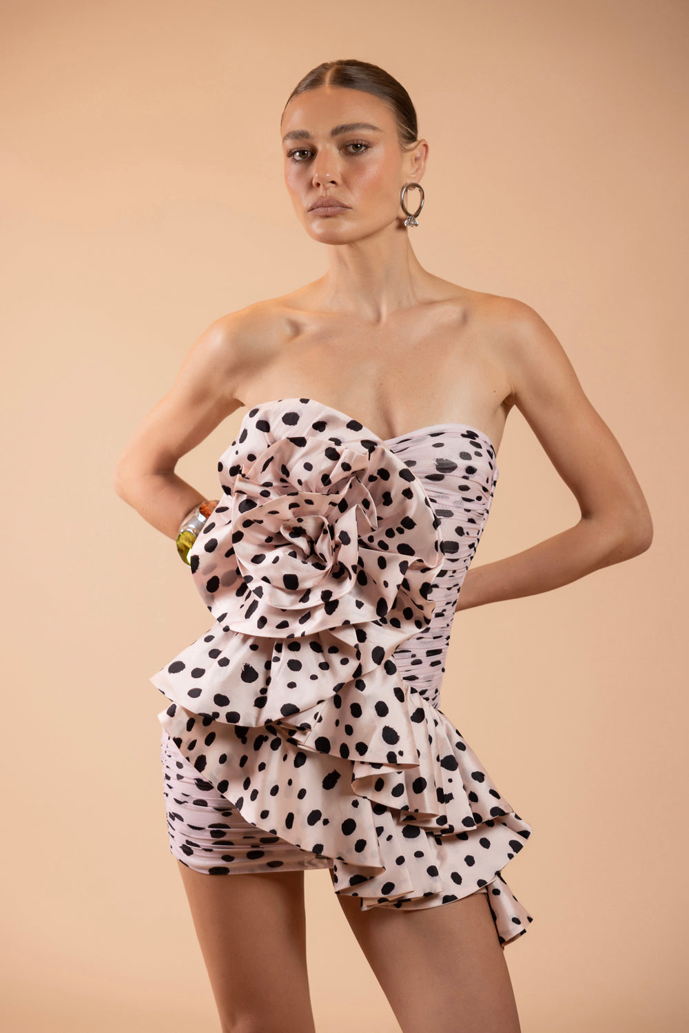 PEONY DOTS MINI DRESS (RUNWAY)