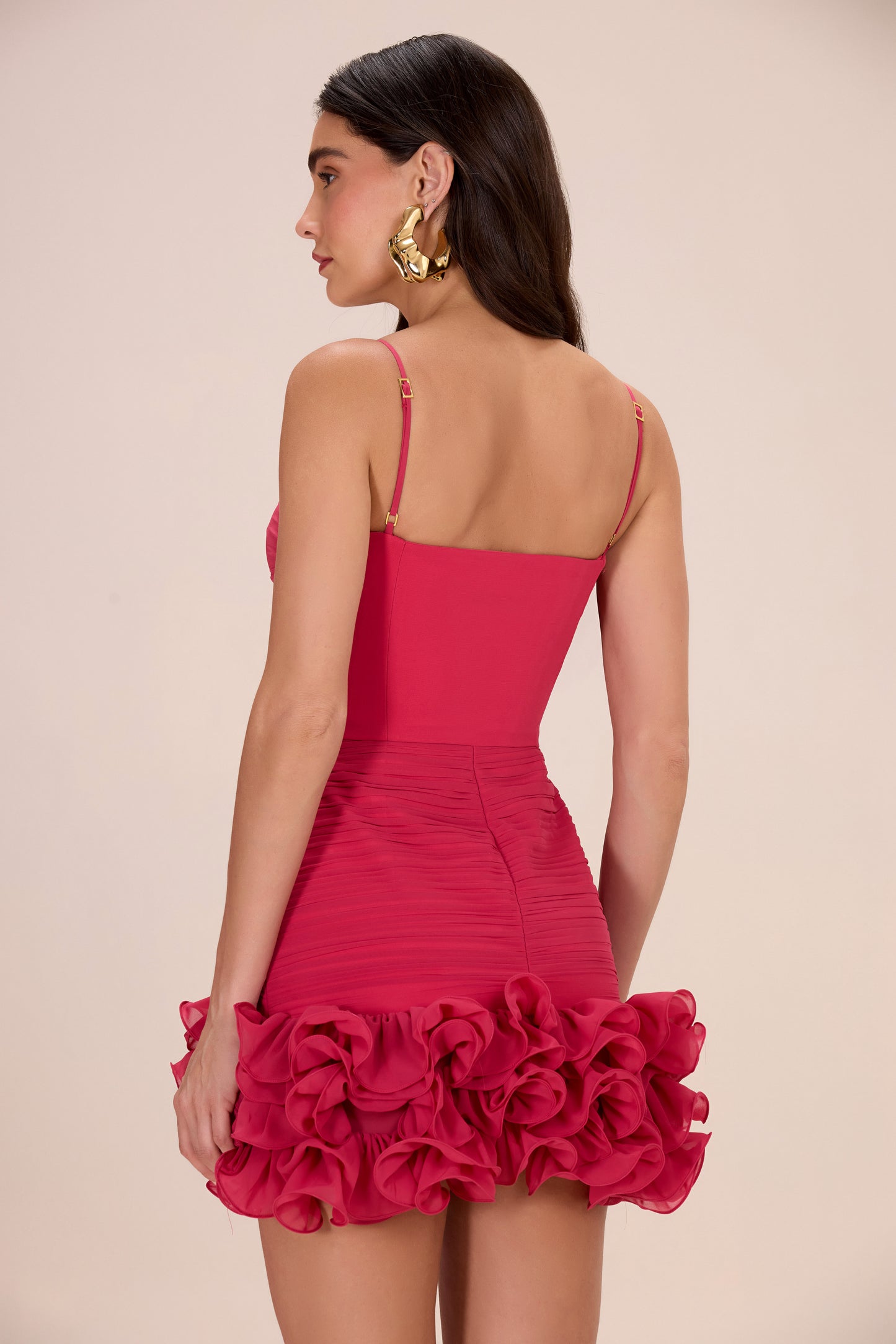 FLORAL CHIFFON CORSET MINI DRESS