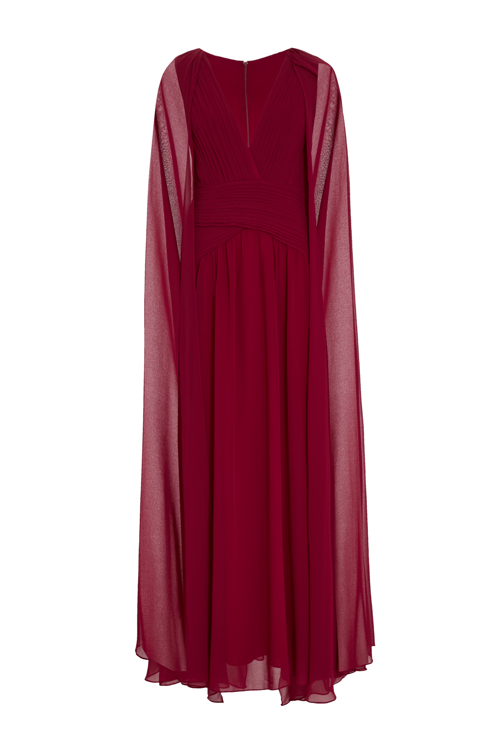 MIDNIGHT CAPE CHIFFON LONG DRESS