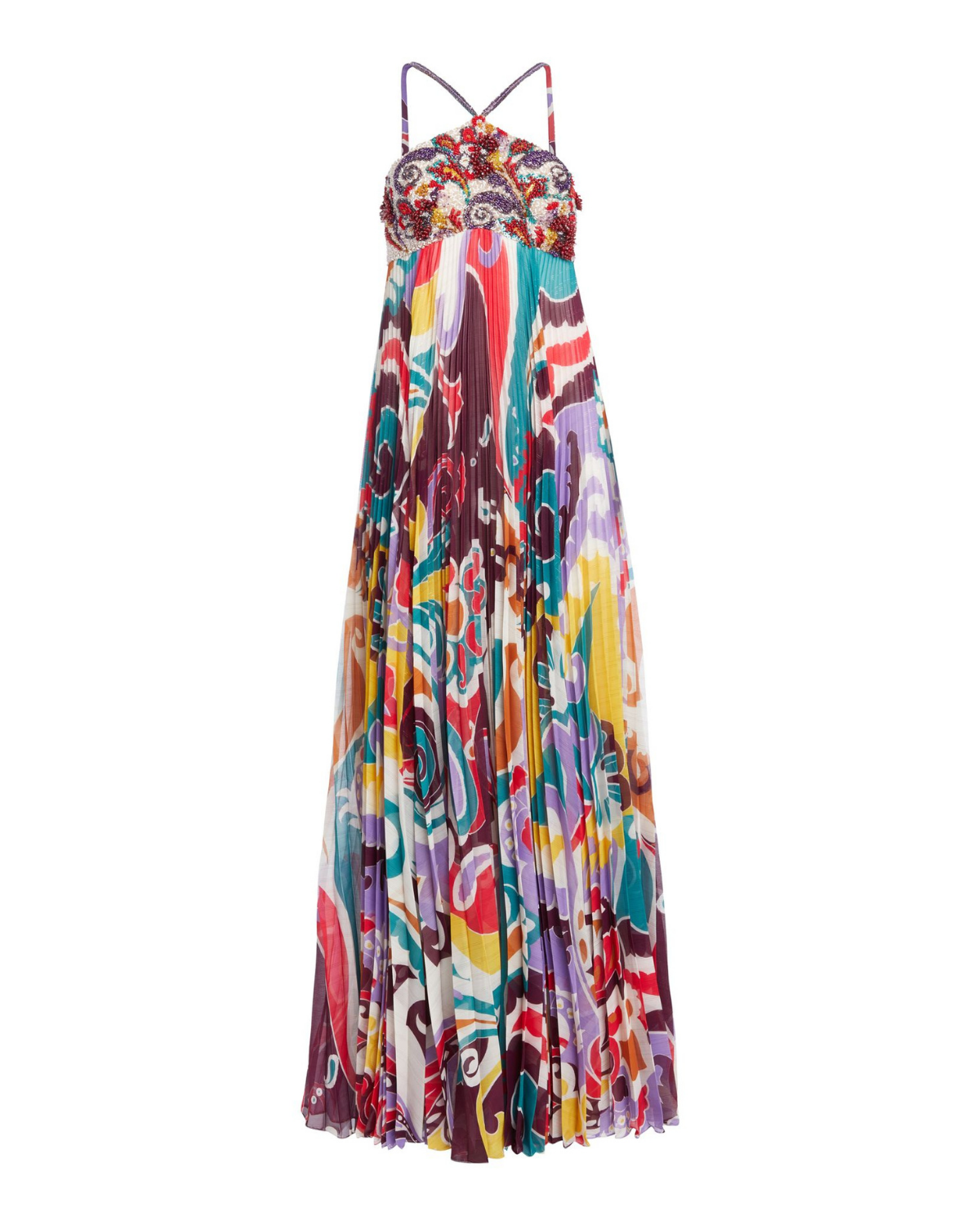 Beaded Daydreamer Pleated Gown (FINAL SALE)