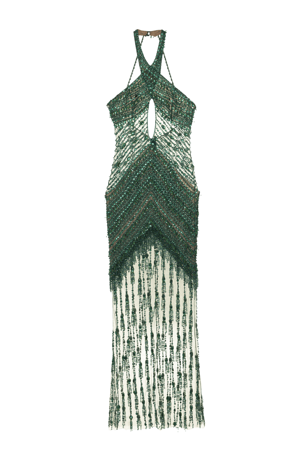 CRYSTAL EMBROIDERY HALTERNECK GOWN