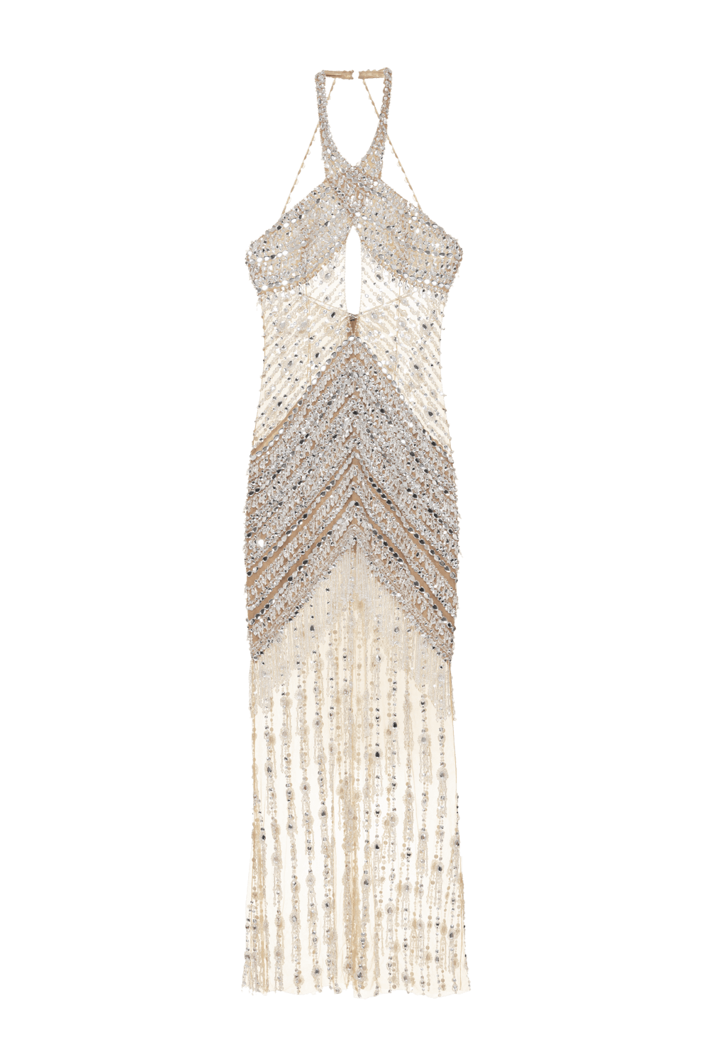 CRYSTAL EMBROIDERY HALTERNECK GOWN