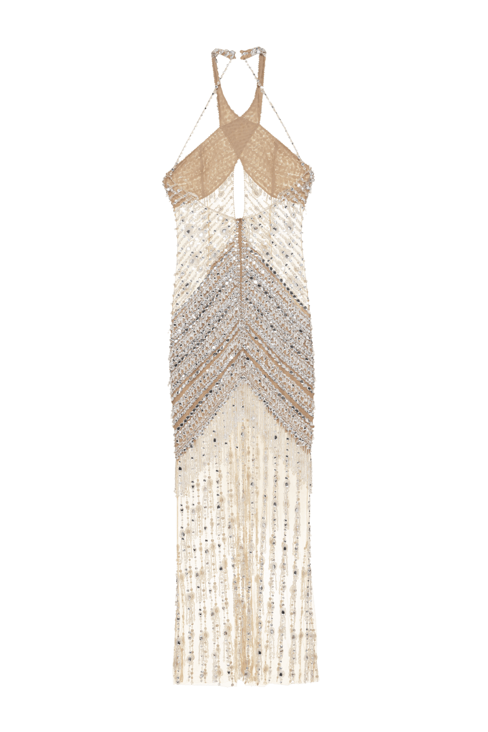 CRYSTAL EMBROIDERY HALTERNECK GOWN