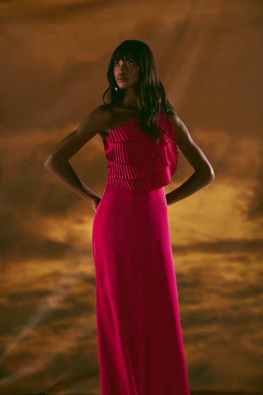 DREAM SATIN FLUTTER GOWN