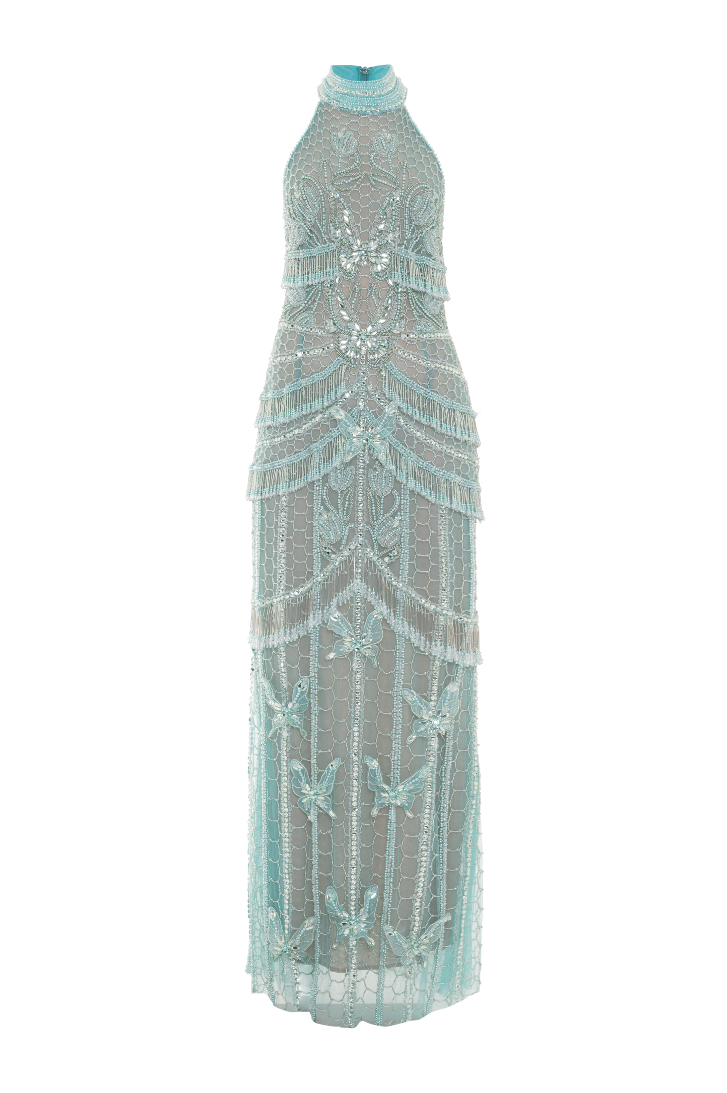 BUTTERFLY EMBROIDERY MAXI DRESS
