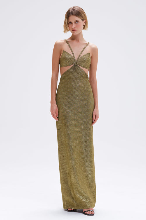 GOLDEN WEAVE GOWN