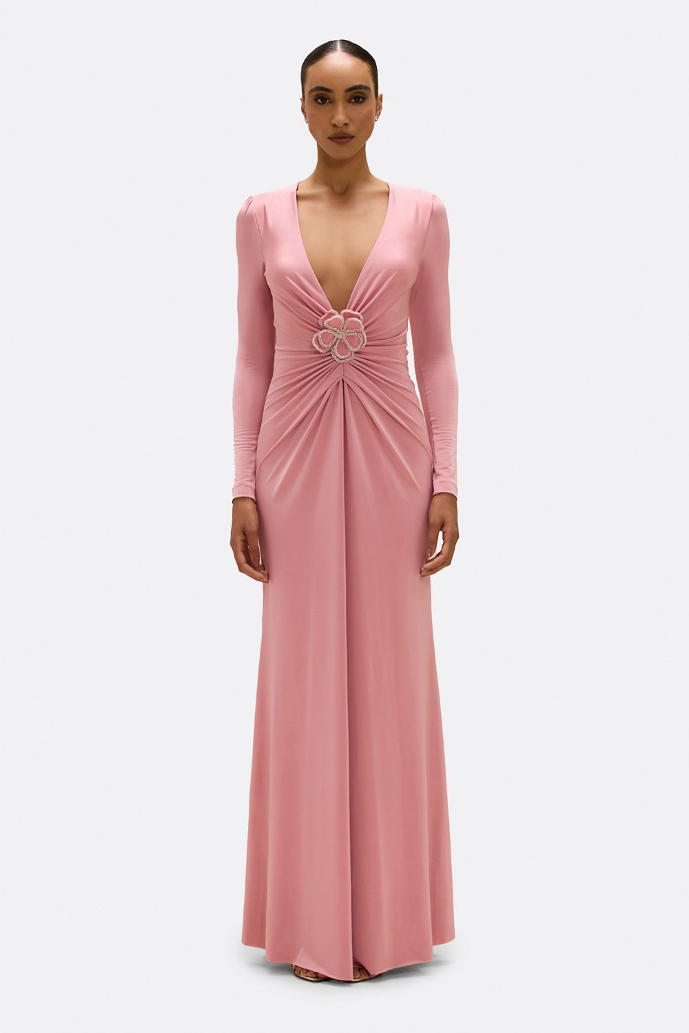 SUNKISSED JERSEY MAXI DRESS 0 / light pink
