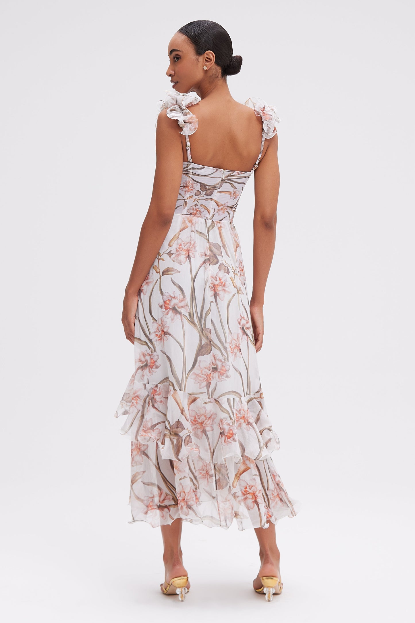 BOTANIC RETRO FLUTTER MAXI DRESS