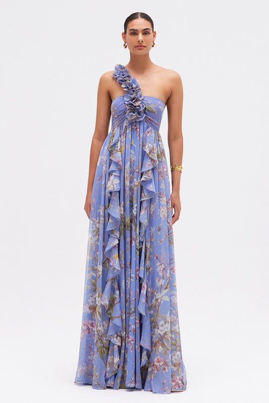 DELICATA FLOWER APPLIQUE GOWN