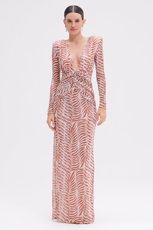 BOTANIC RETRO TULLE MAXI DRESS