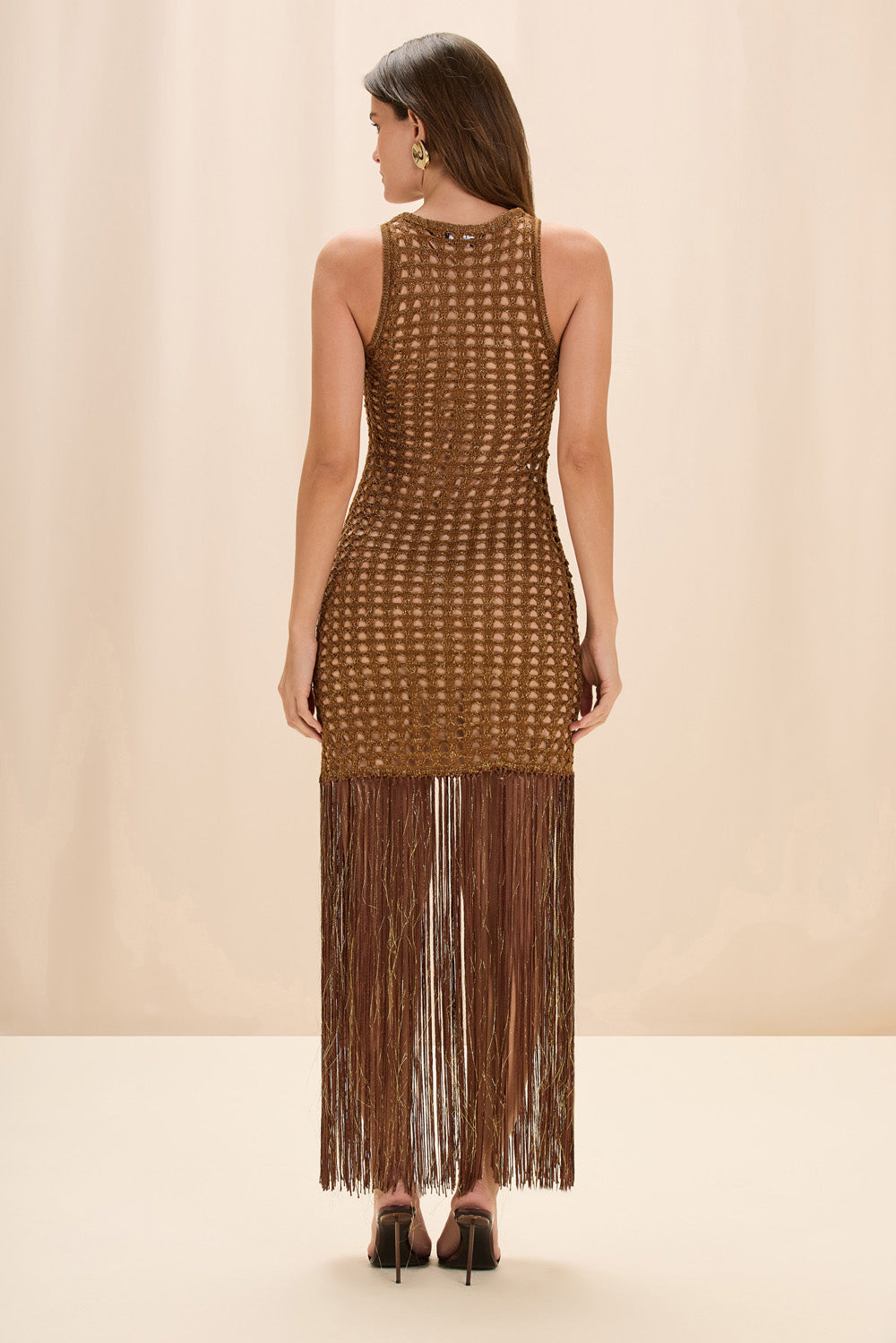 GAIA KNIT FRINGE MAXI DRESS