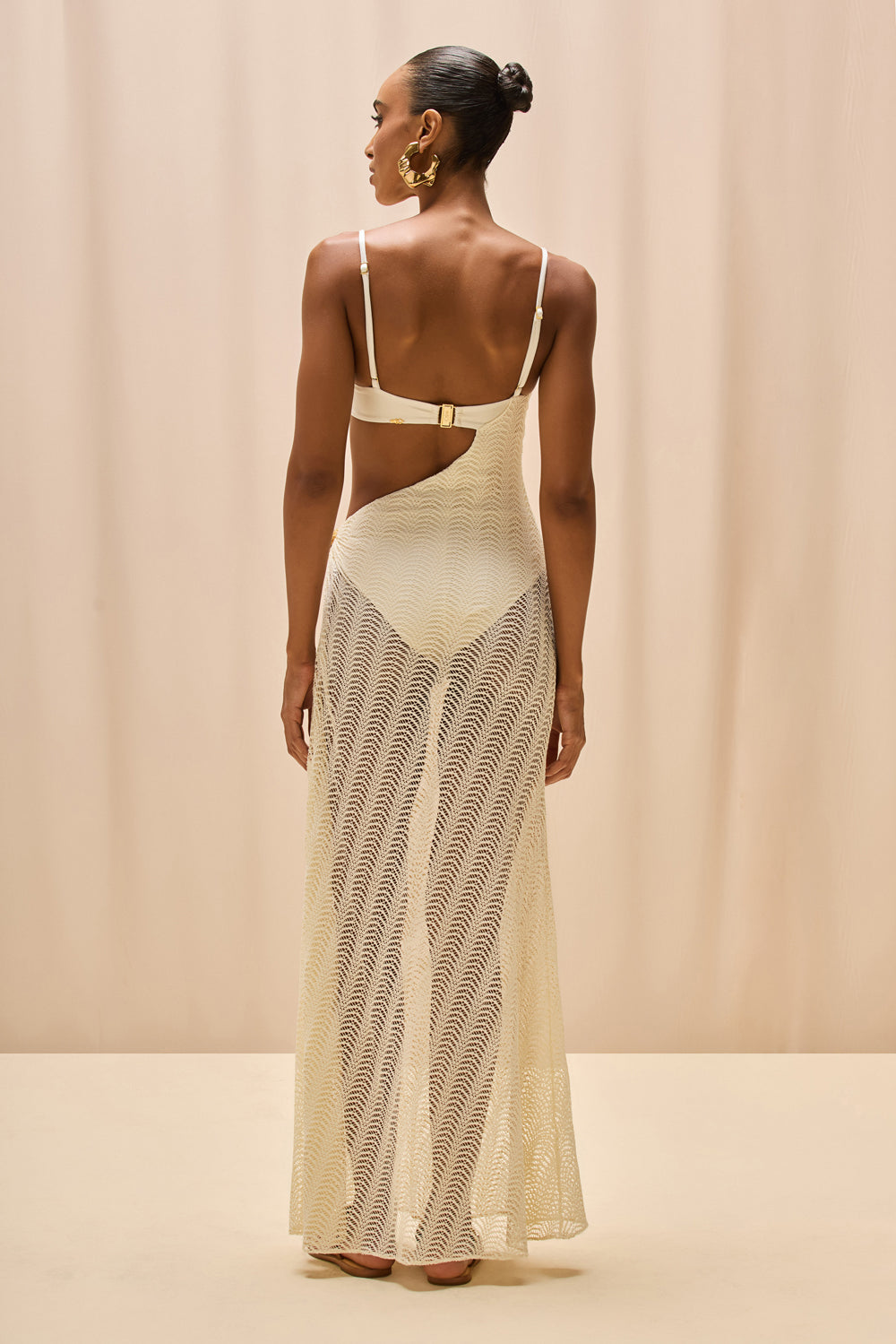 WAVE MESH CUT OUT BEACH DRESS