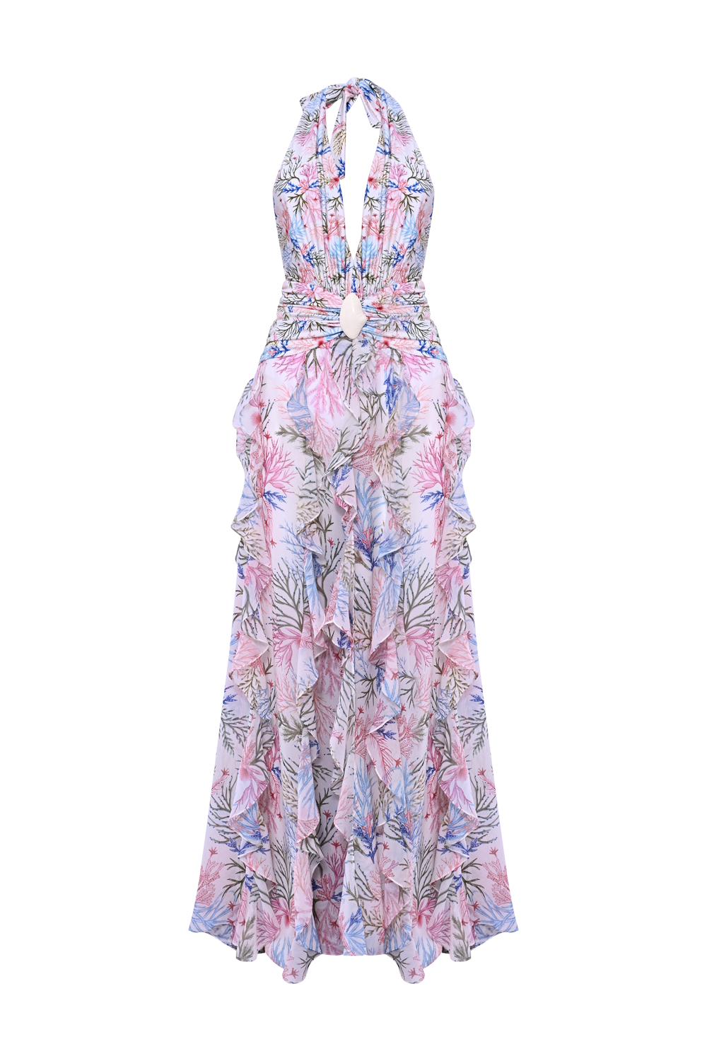 Patbo Seaweed Plunge Beach Cover Up Maxi Dress - Off White Patbo Seaweed Plunge Beach Cover Up Maxi Dress - Off White