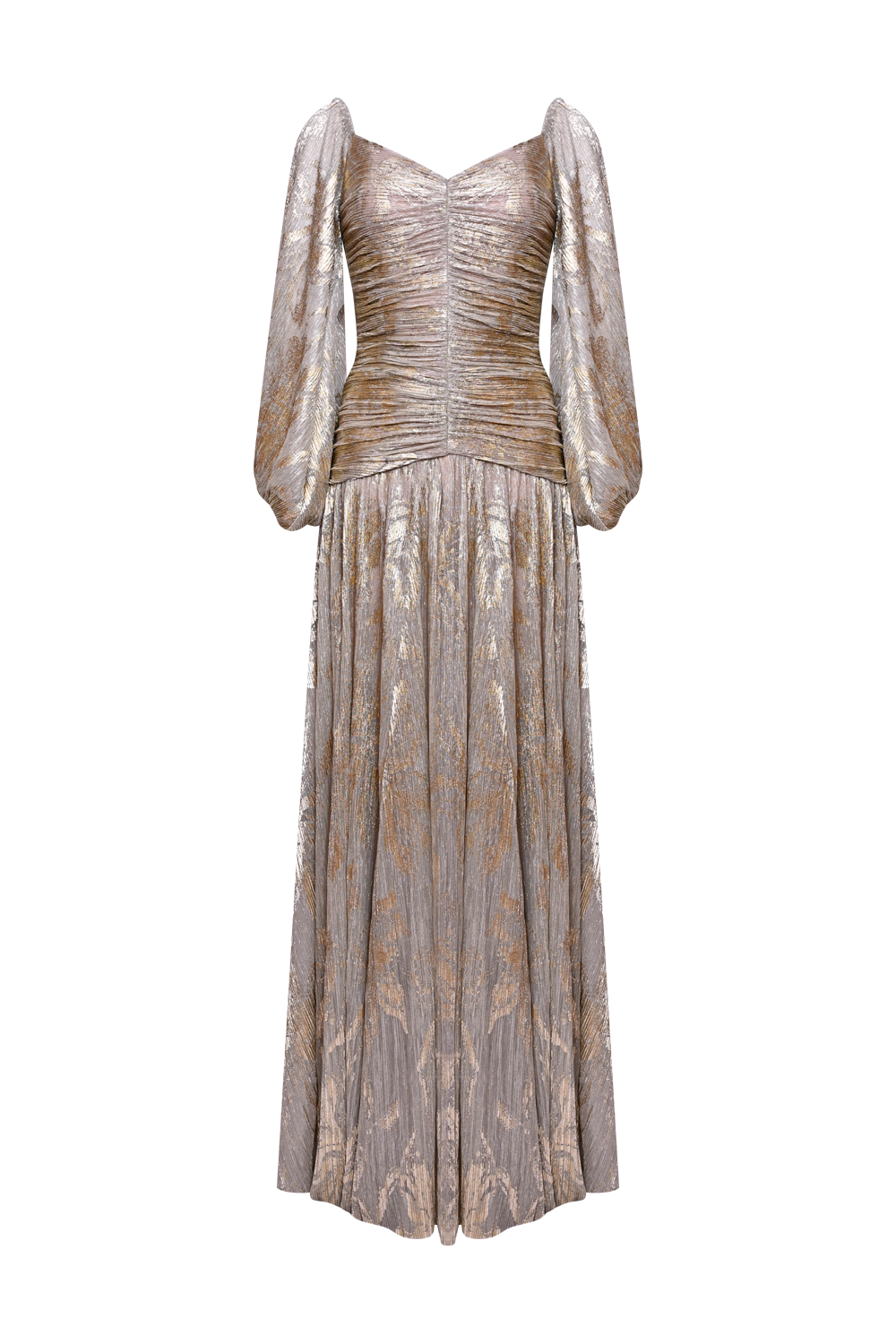 GOLDEN DUST LUREX LONG SLEEVE GOWN