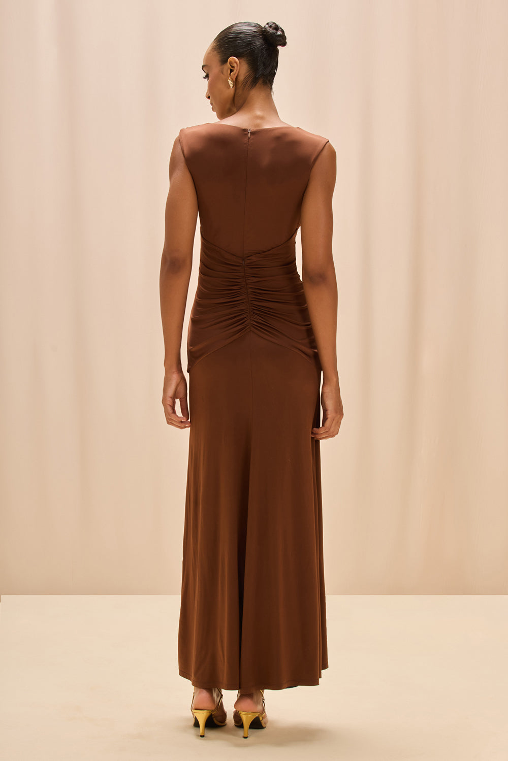 MOONLIT JERSEY PLUNGE GOWN