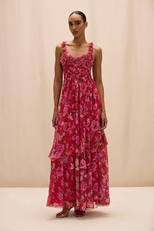 PEONY CORSET MAXI DRESS