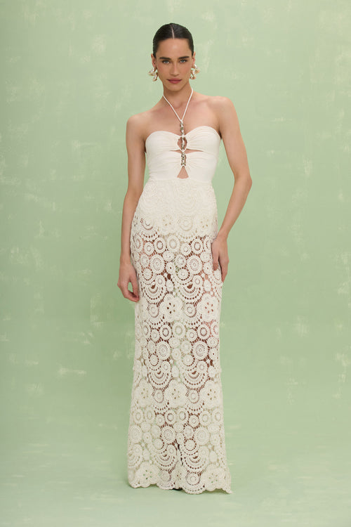 GAL EMBROIDERY MAXI DRESS