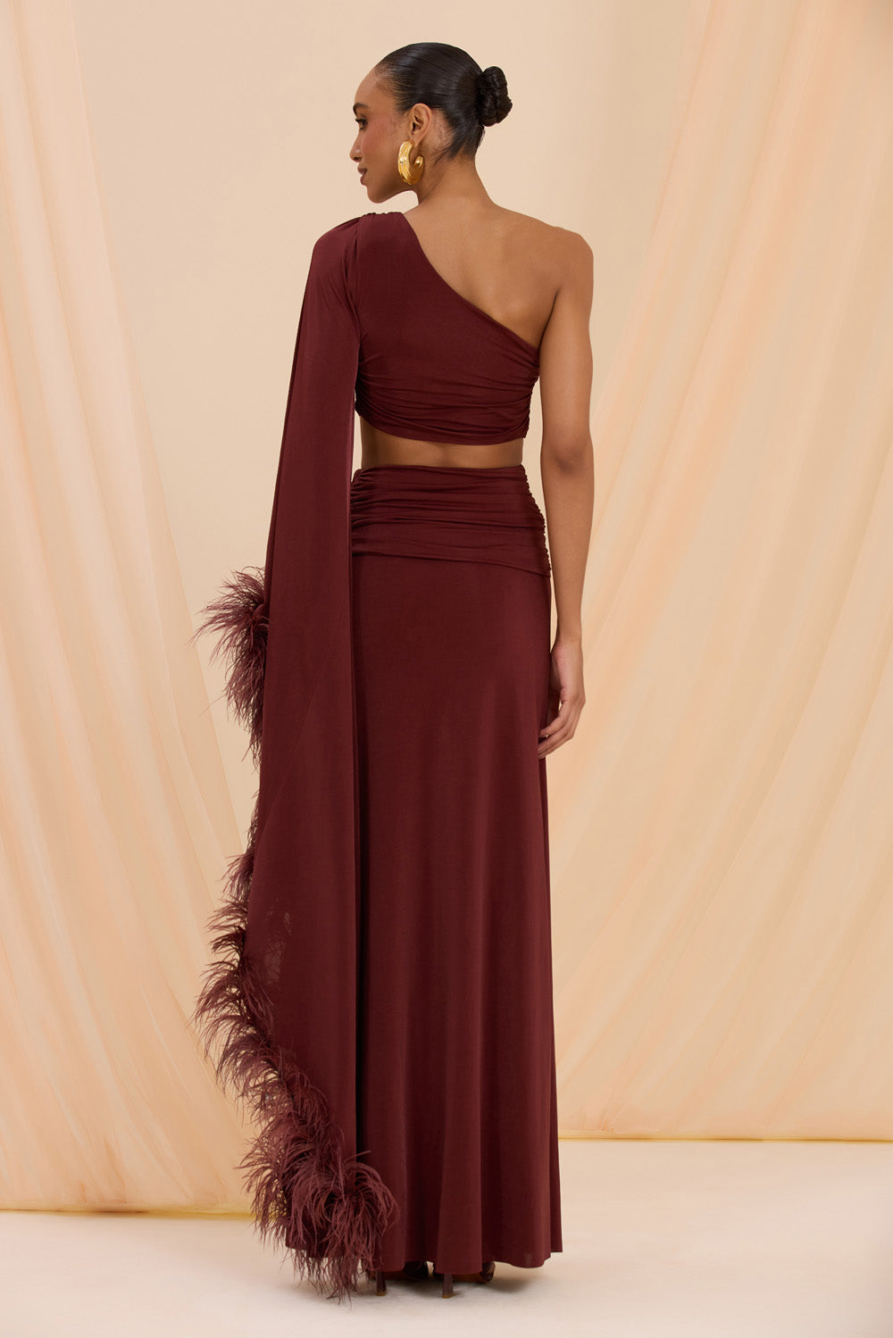 HELO JERSEY ONE SHOULDER GOWN