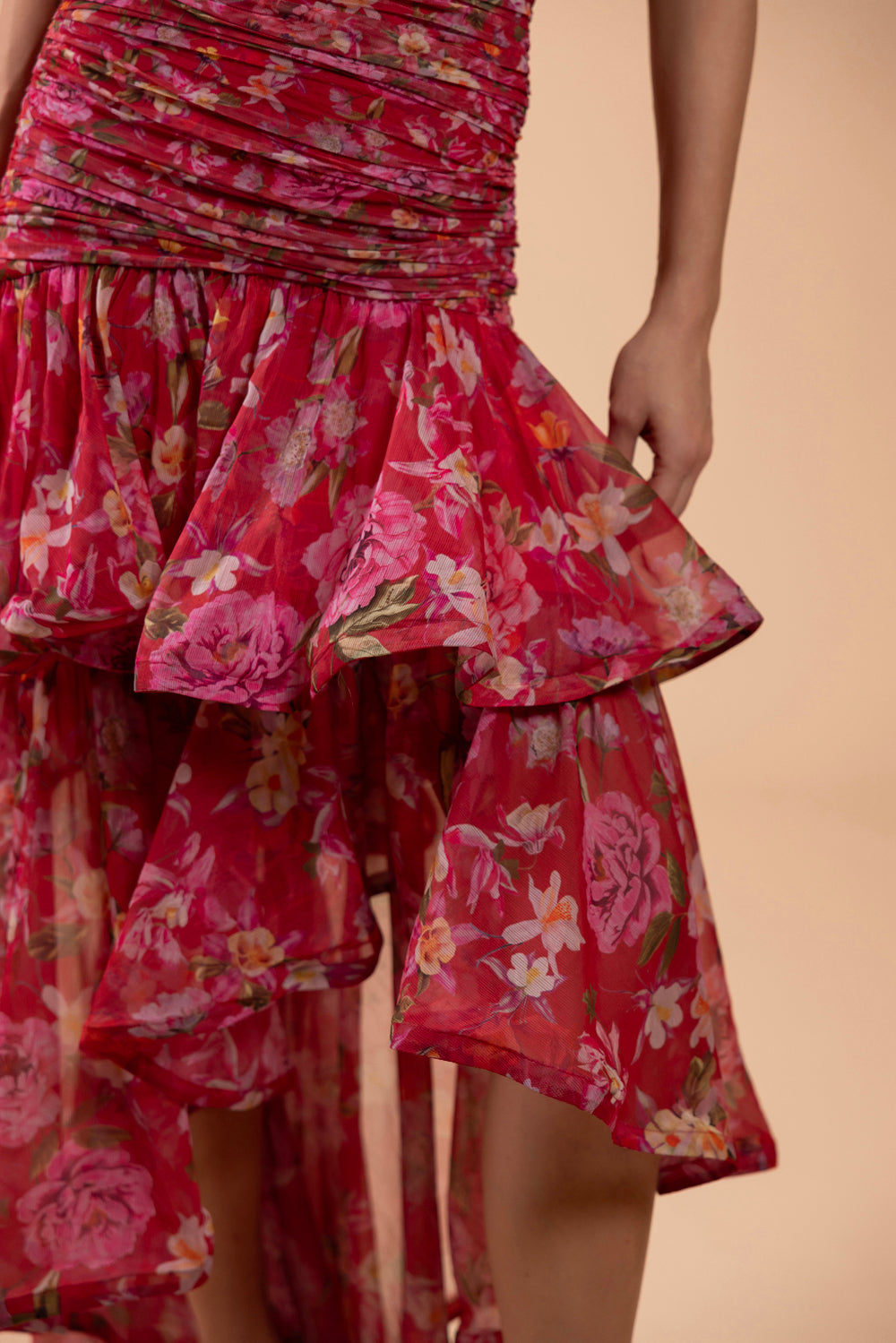 PEONY ASYMMETRICAL MAXI DRESS (RUNWAY)