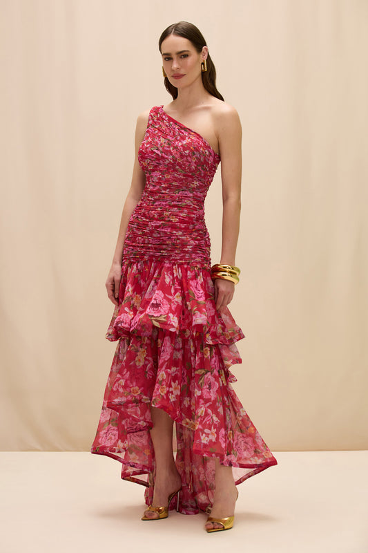 PEONY ASYMMETRICAL MAXI DRESS (RUNWAY)