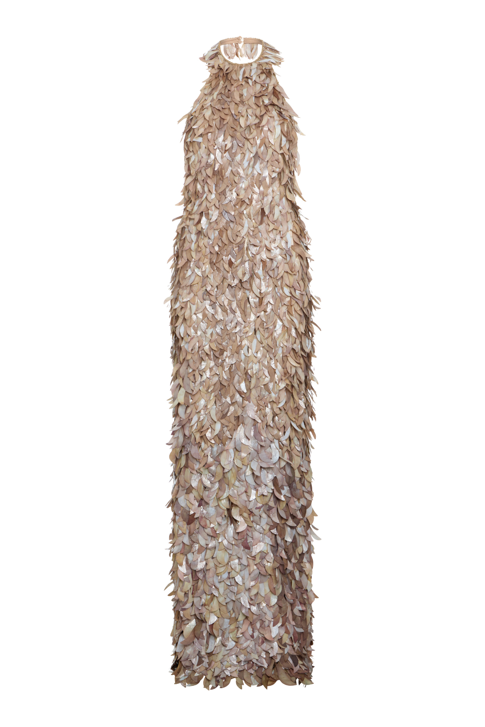 TULLE BRONZE PLUNGE BACK MAXI DRESS (RUNWAY)