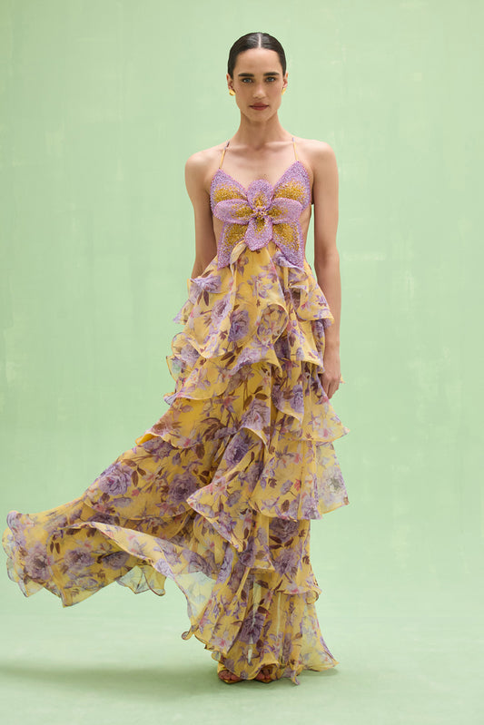 PEONY BUTTERFLY MAXI DRESS