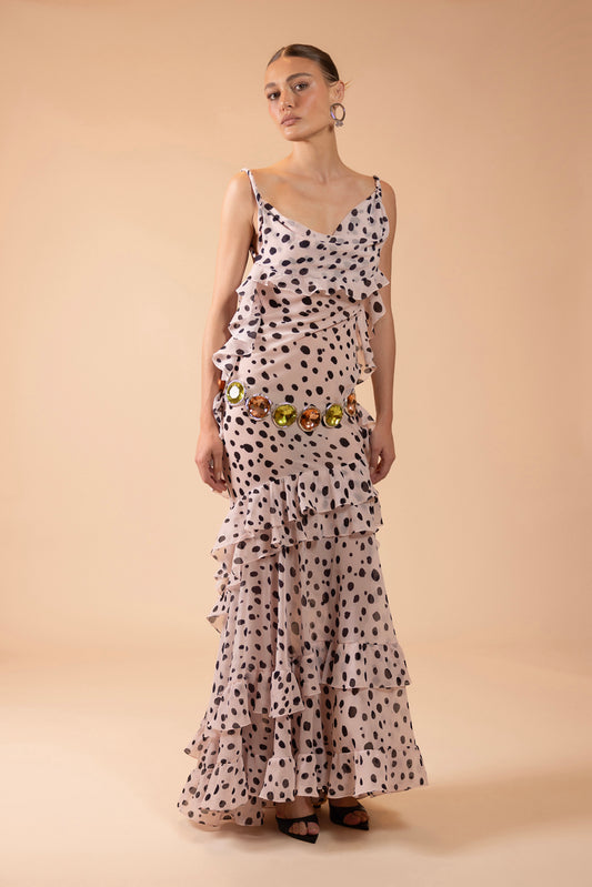 PEONY DOTS MAXI DRESS (RUNWAY)