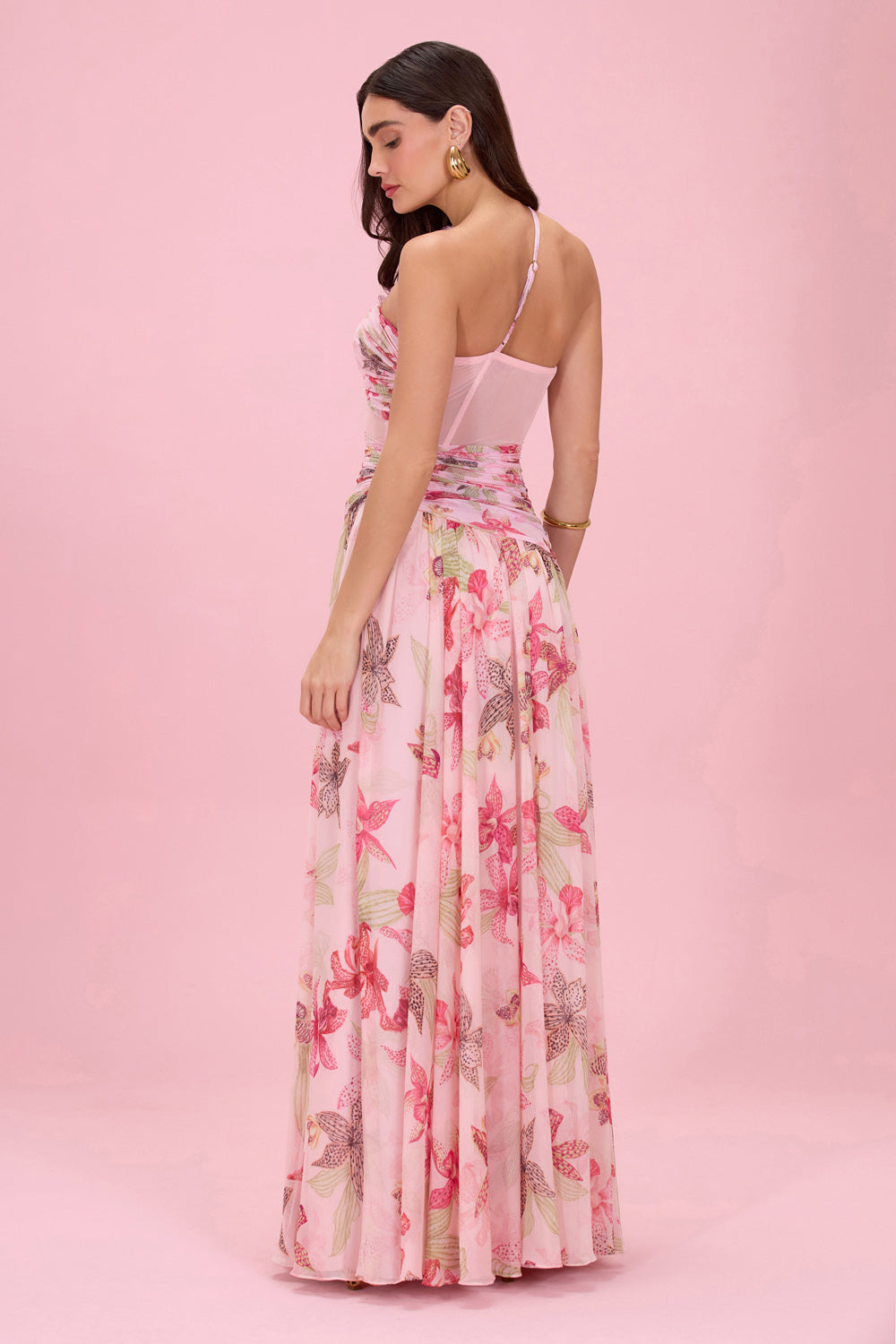 ORCHID BLOOM CHIFFON CORSET GOWN