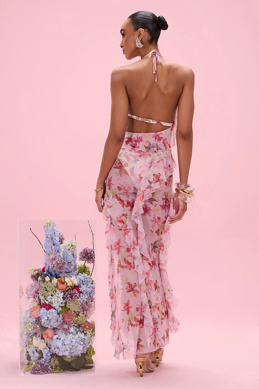 ORCHID BLOOM CUT-OUT BEACH DRESS