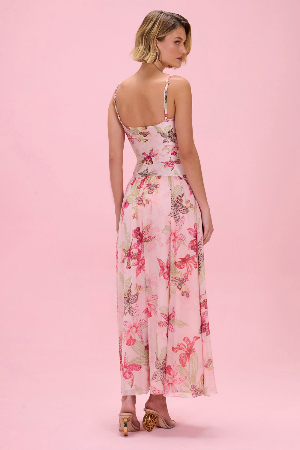 ORCHID BLOOM EMBROIDERED MAXI DRESS