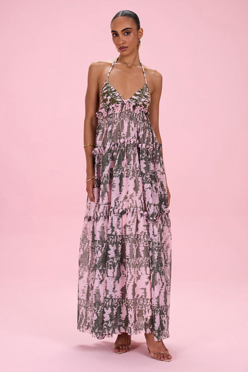 BOTANIC STRIPE MAXI DRESS