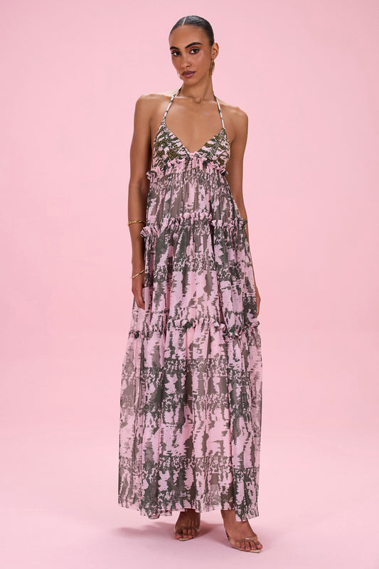 BOTANIC STRIPE MAXI DRESS