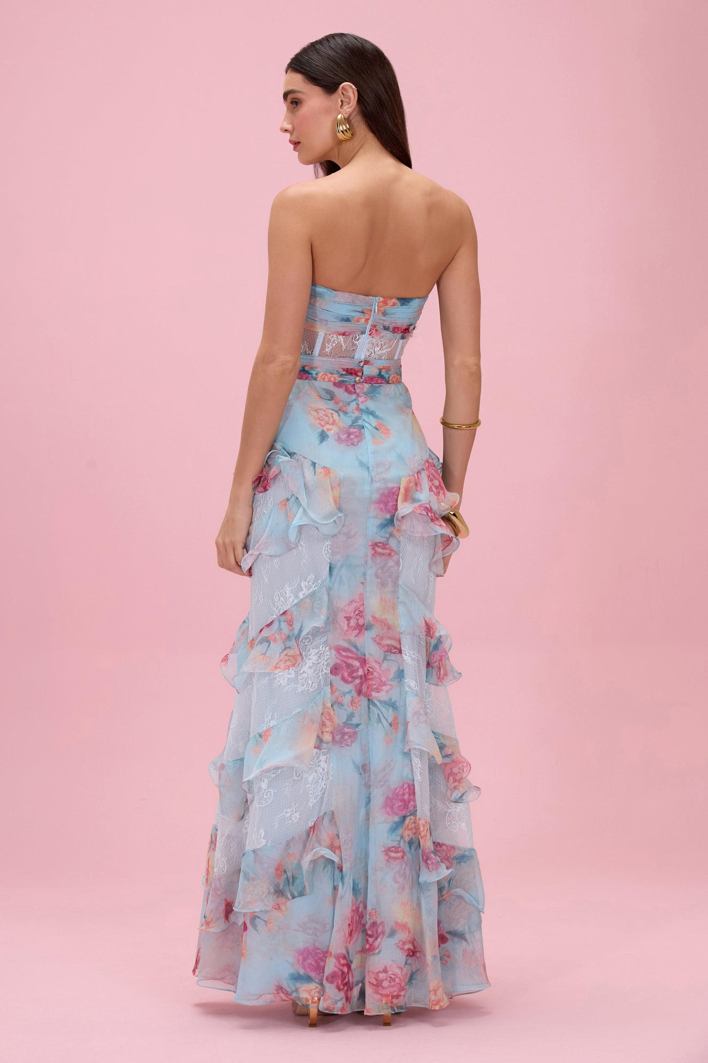 FLORA MIST BUSTIER MAXI DRESS