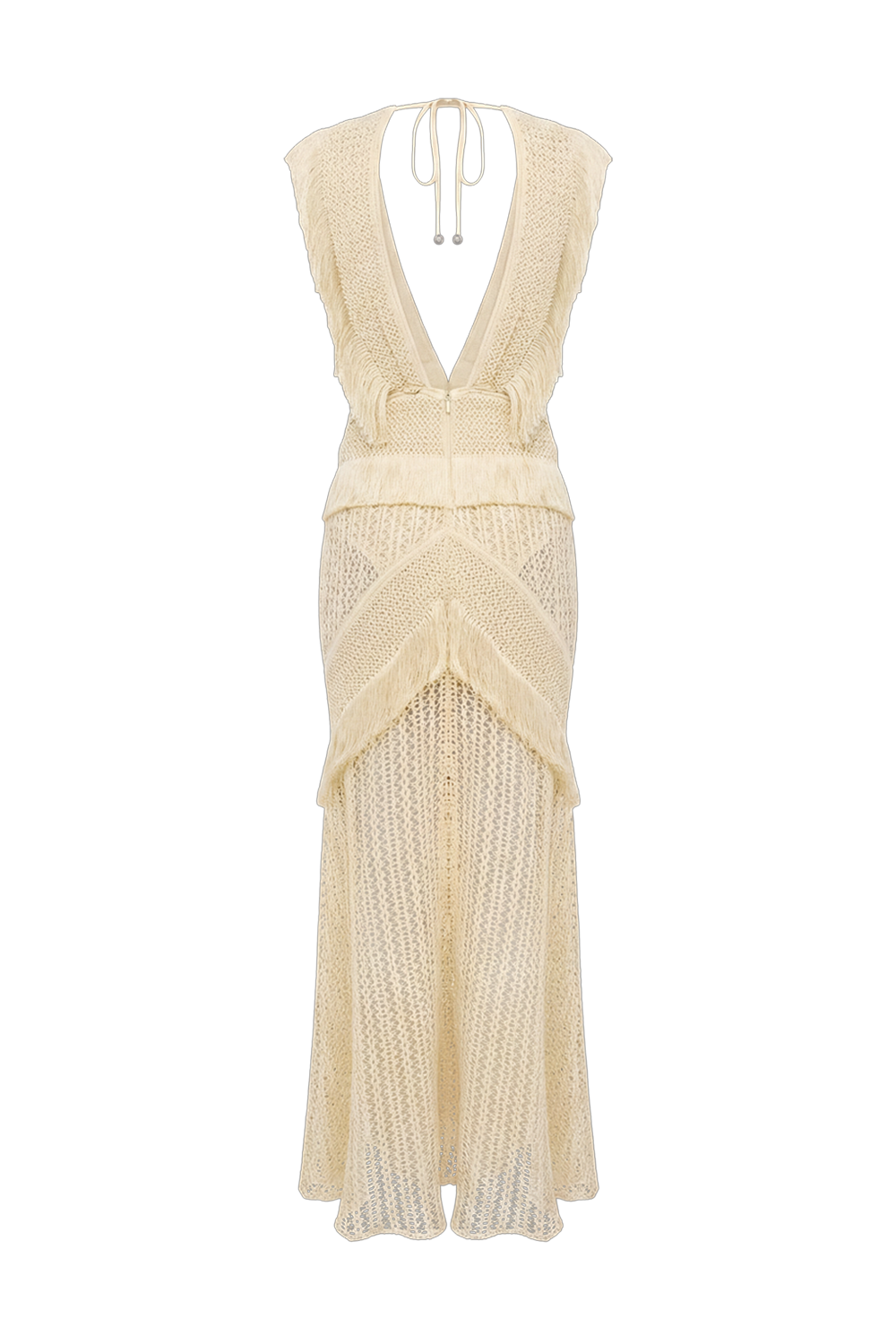 AYLA FRINGE PLUNGE MAXI DRESS