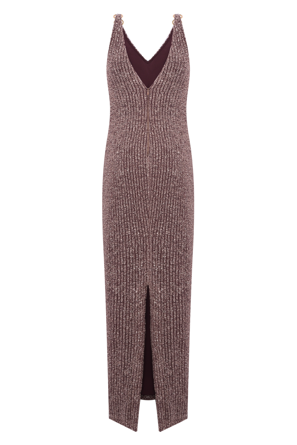 GROOVY KNIT PLUNGE MAXI DRESS