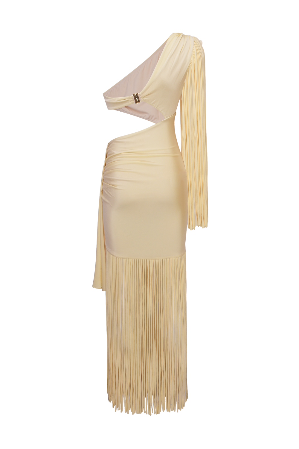 LYRIA JERSEY FRINGE CUTOUT DRESS