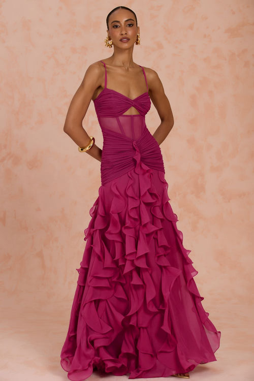 CHIFFON GLORIA MAXI DRESS