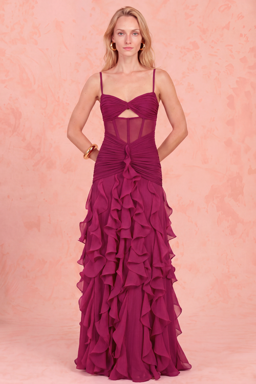 CHIFFON GLORIA MAXI DRESS