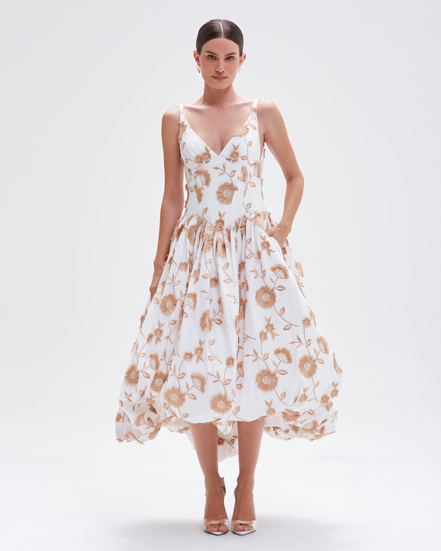 BOTANICAL POPLIN MIDI DRESS (RUNWAY)