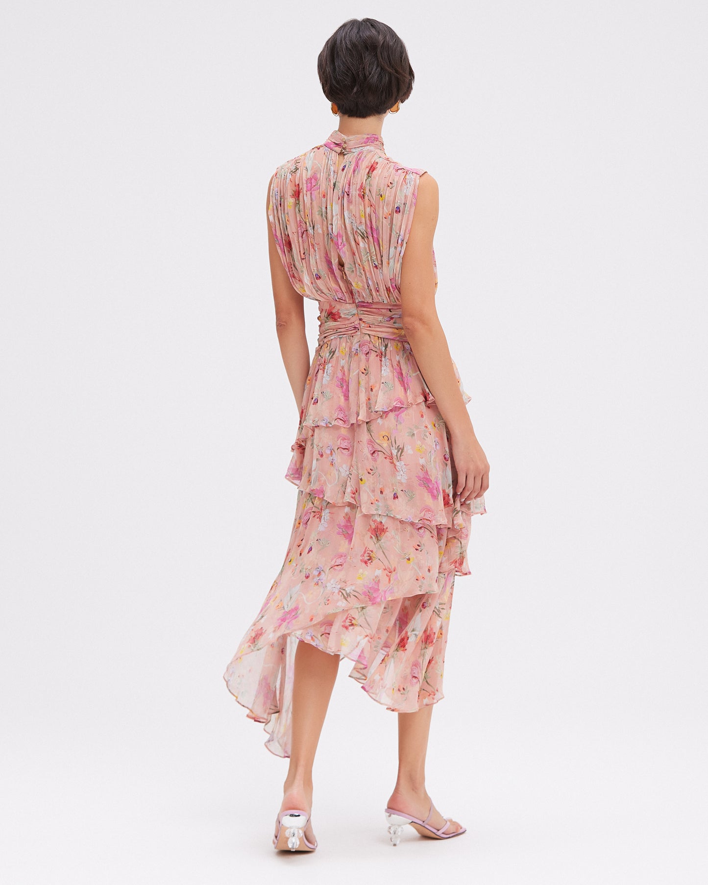 LILY FLOWER SLEEVELESS MIDI DRESS