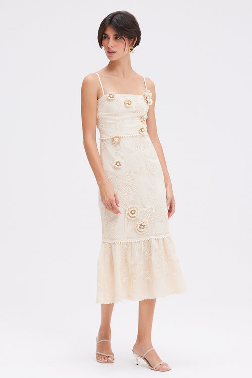 PatBO Joy Lace Midi Dress - White PatBO Joy Lace Midi Dress - White