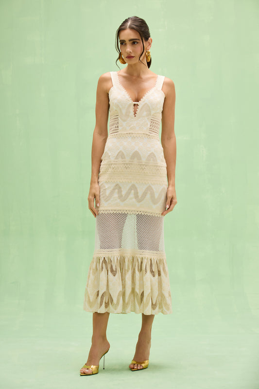 FLORA LACE MIDI DRESS