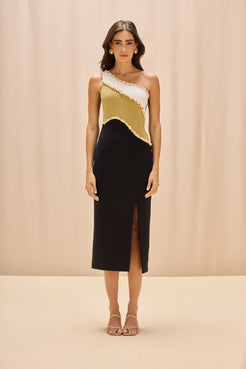 JADE KNIT COLORS MIDI DRESS